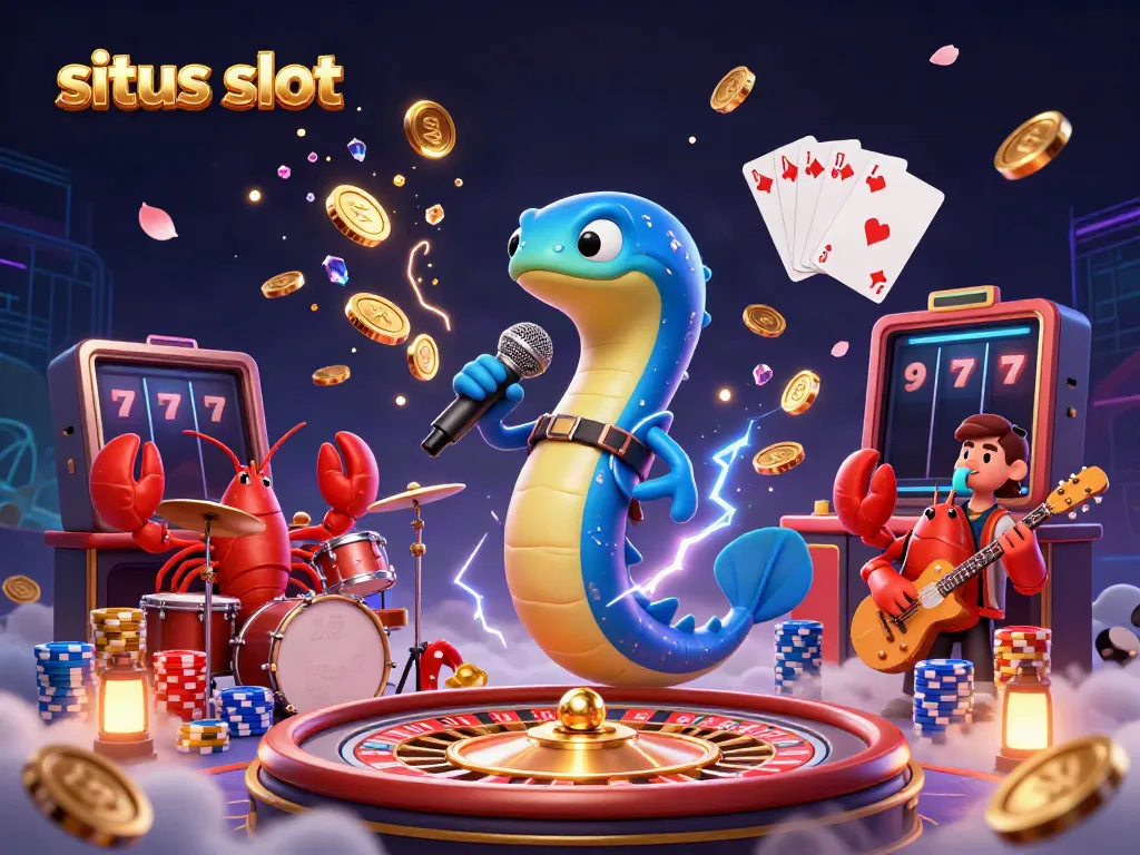 Experience the thrill of situs slot gaming with vibrant characters and dynamic casino elements in an underwater setting.